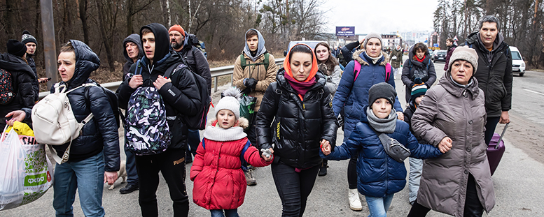 Ukranian refugees flee the war with Russia