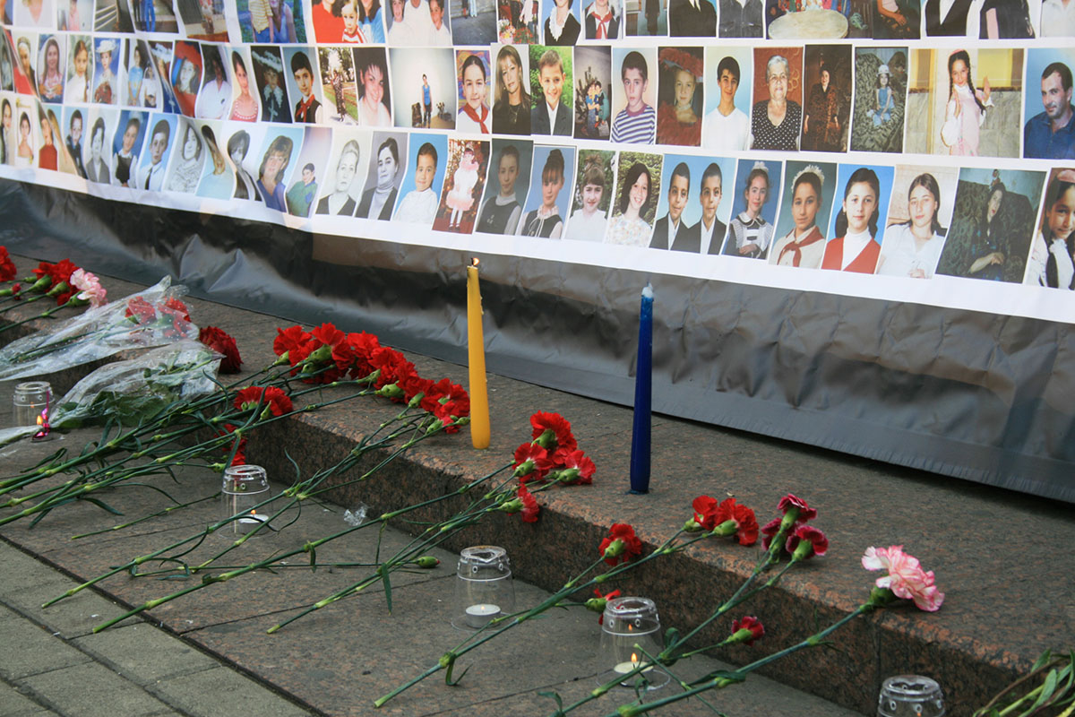 Memorial to the many lives lost in Beslan terror attack