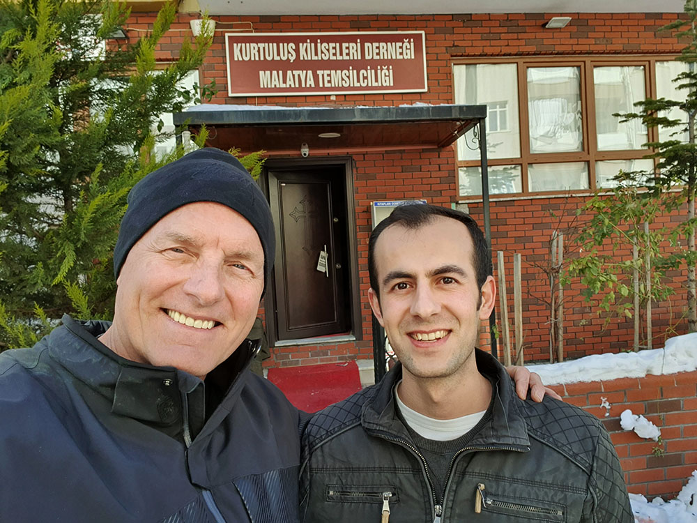 Bradley and Achmet our translator at the church in Malatya